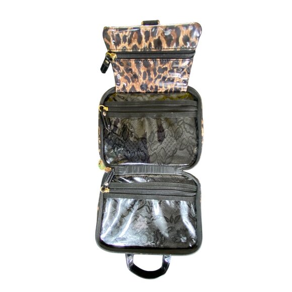 Victorias Secret Leopard Print Travel Cosmetic Bag Medium Cute Retro Feminine - Picture 4 of 9